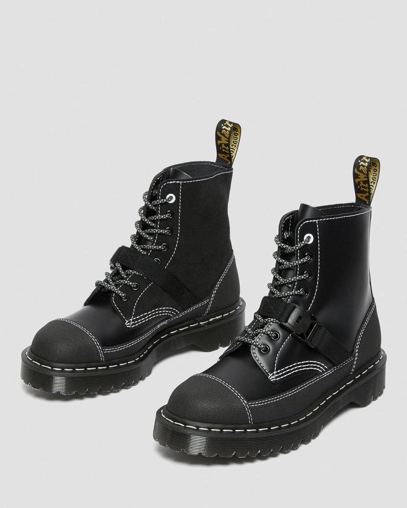 Dr Martens 1460 Tech Made in England Læder Snørestøvler Herre Sort | DK 538XYU